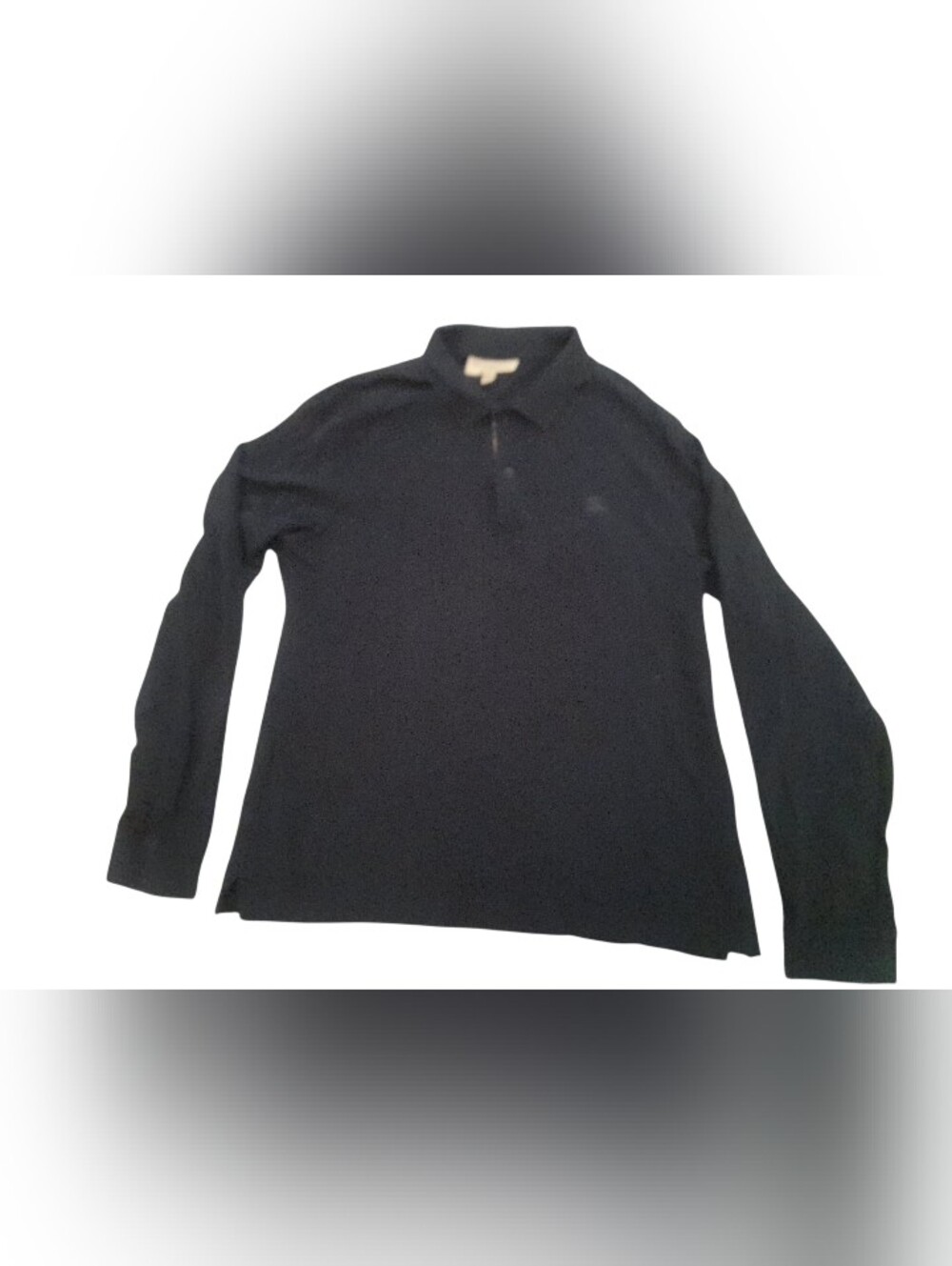 BURBERRY Long-Sleeve Polo Shirt in Black